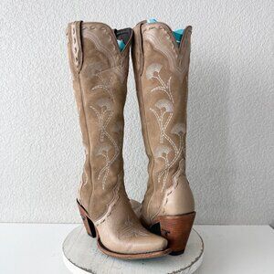 Lane Tess Knee High Machiatto Cowboy Boots Western Tall Snip Toe Womens 7.5